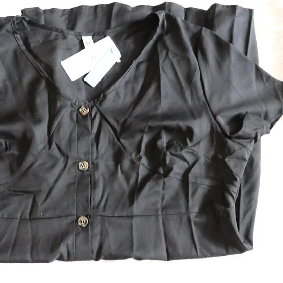 NEW Plus Size Black Beach Mini Cover Up Dress Size 2X - Picture 2 of 8